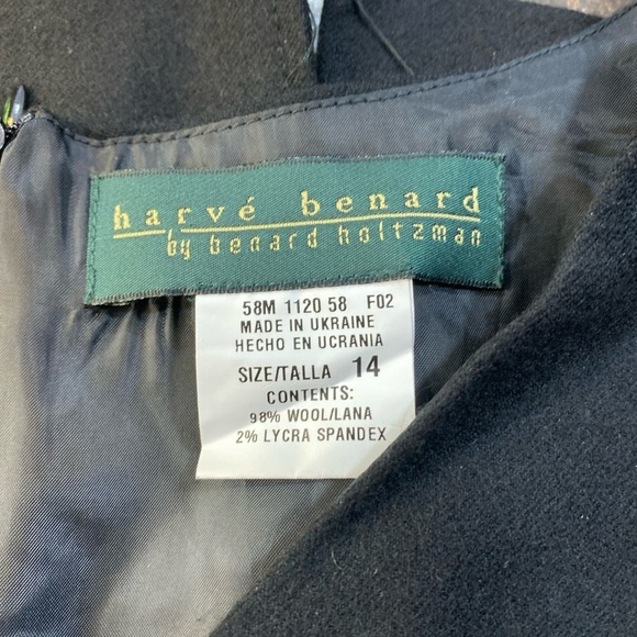 Harve Bernard Embroidered Wool Blend Shift Dress Zipper Women Size 14 Black NWT - Picture 13 of 16